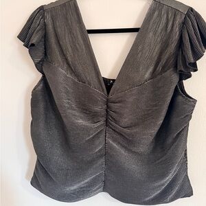 Express Metallic Gray Top